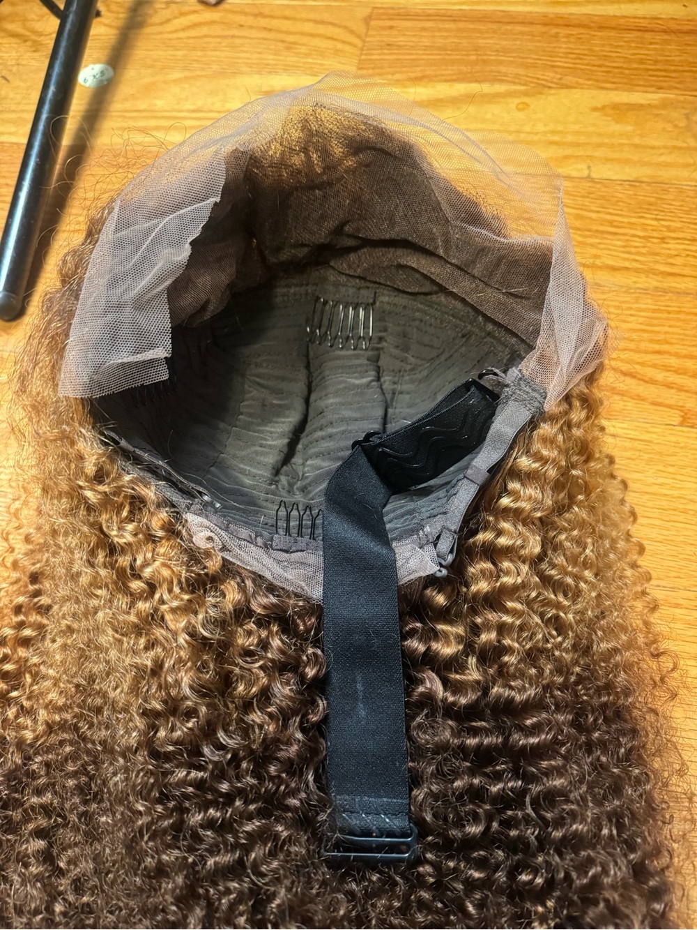 Brown Curly Lace Front Women's Wig - Adjustable Strap